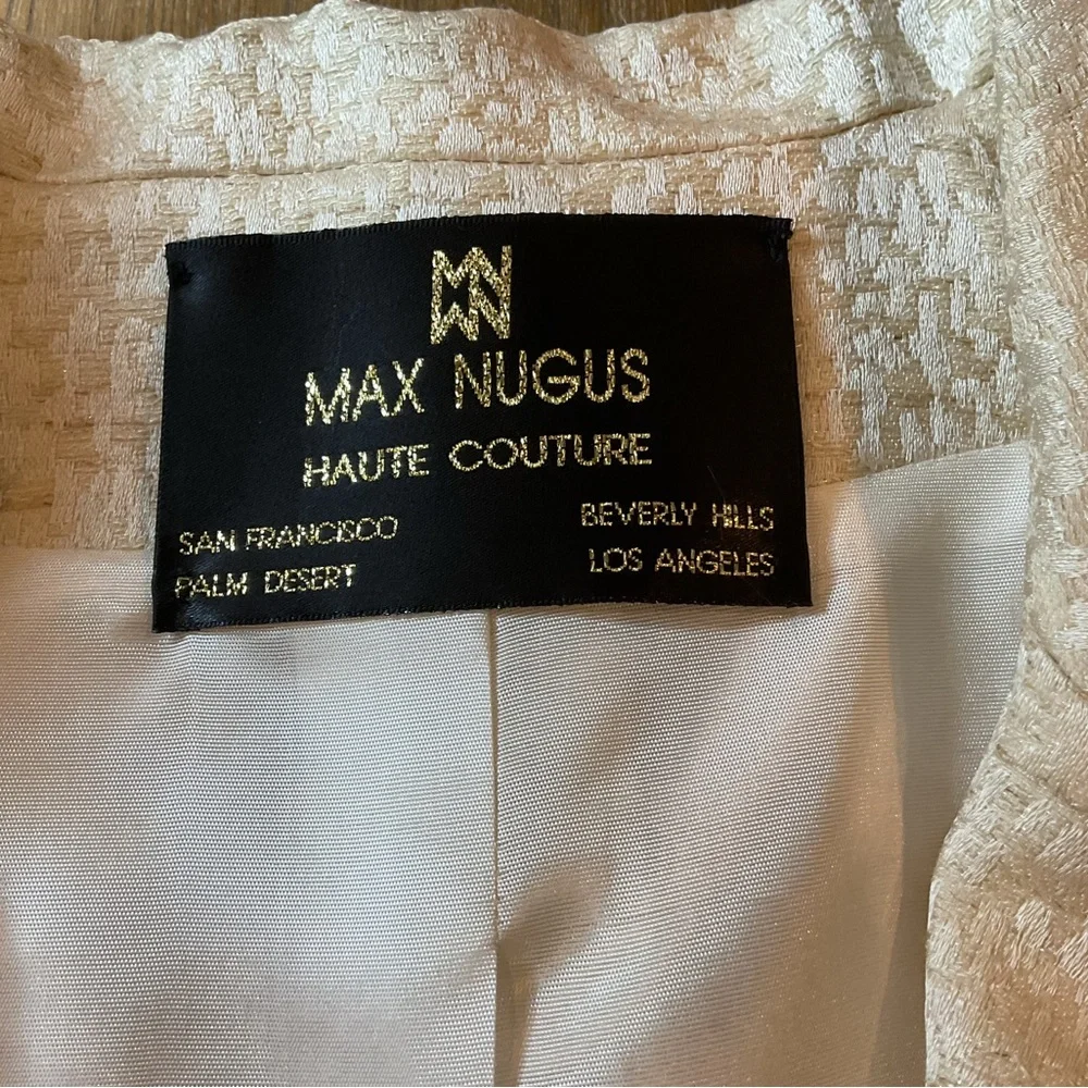 Max Nugus Haute Couture Cream Textured Blazer
